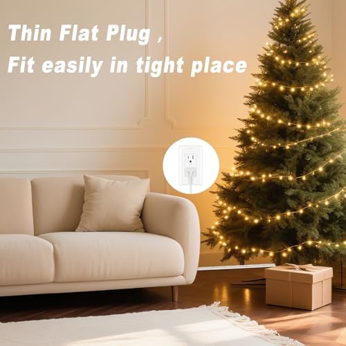25FT Clear Extension Cord, Indoor Thin and Slim Extension Cord,18AWG lamp Cords, 2 Prong, ETL-Certified, Ultra-Thin Power Cable for Christmas Decor - Image 5