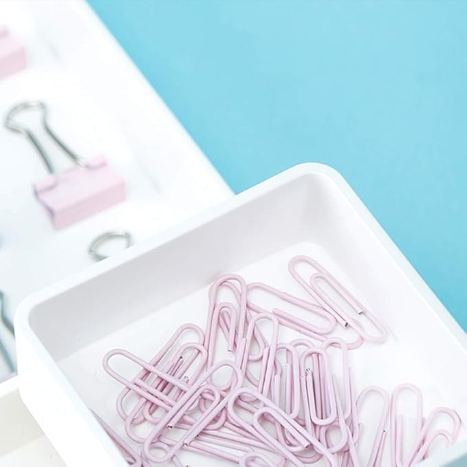 Paper Clips and Binder Clips Set, Metal Assorted Sized Binders - Image 3