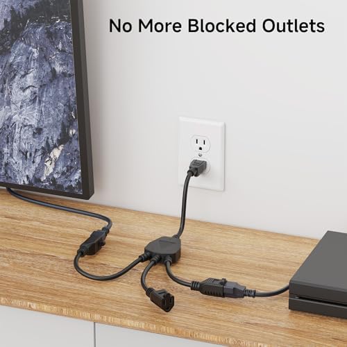 [ETL Listed] Cable Matters 2-Pack 16 AWG 3 Outlet Power Splitter, 1.5ft - Image 3