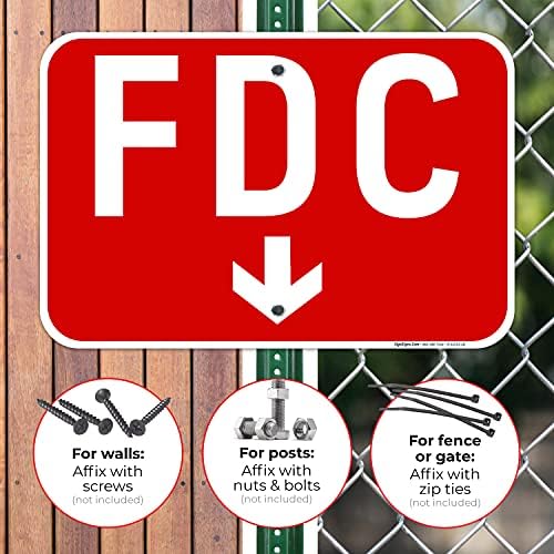 FDC Down Arrow Sign, Red Background, - Image 4