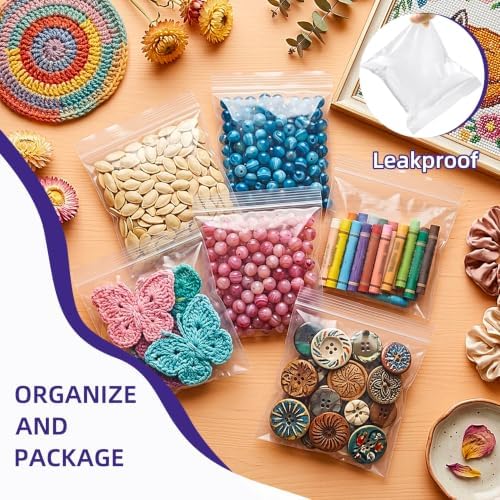 Yotelab Small Plastic Zip Bags, 5x5 In Clear Resealable Jewelry Bags 200Pcs - Image 3