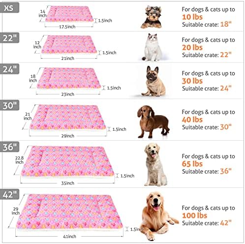Mora Pets Dog Crate Pad Bed Ultra Soft Pet Mat Star Print Pink 35 x 23 Inch - Image 6