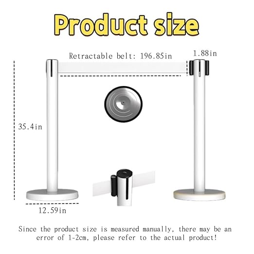 VIP Crowd Control Retractable Belt Stanchion Queue Safe Barrier, 35in Crowd - Image 2