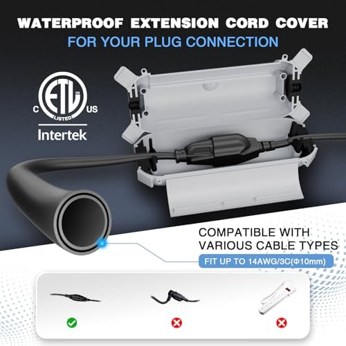 [3 Pack] Flemoon Outdoor Extension Cord Safety Cover with Waterproof Seal - Image 2