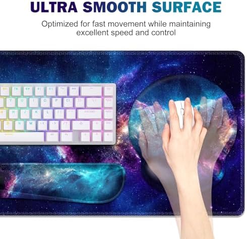 Mouse Pad, 4in1 Mousepad + Keyboard Wrist Rest+Mouse Wrist Rest+Coaster Set - Image 4