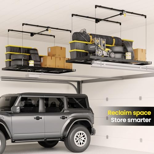 FERO Overhead Garage Storage Rack 4x8, 500 lb Heavy-Duty Capacity - Image 2