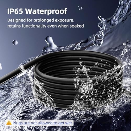 6 FT 3 Outlet Outdoor Extension Cord Waterproof, 16/3 SJTW Black Extension Cord with Multiple Outlets, Heavy Duty 16 Gauge 3-Prong Grounded Power Cable for Garden and Home Use, ETL Listed - Image 5