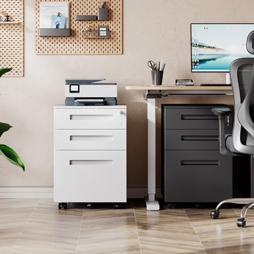 DEVAISE 3 Drawer File Cabinet with Lock, Fully Assembled Except Casters - Image 2