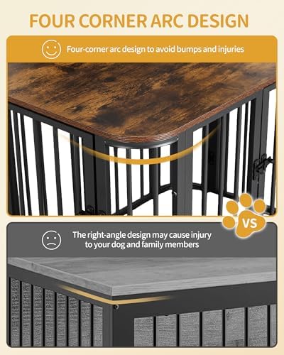 Hzuaneri 31.5'' M Dog Crate Furniture, Wooden Dog Kennel Indoor Dogs Cage - Image 5