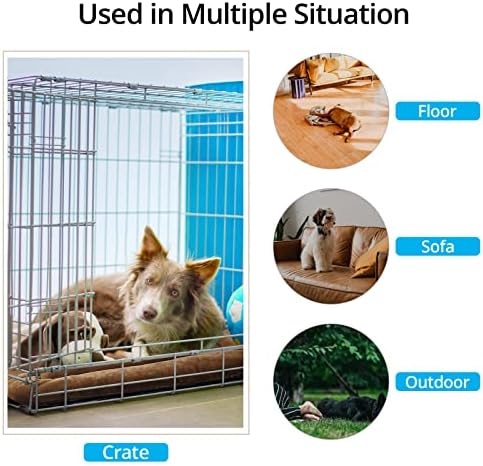 Dog Crate Pad Washable Dog Bed for Crate Large Cozy Mat 48-Inch Brown - Image 3