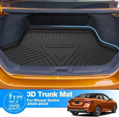 KUST Custom Fit Trunk Mat for 2020-2025 2026 Nissan Sentra Accessories, Sentra Cargo Mat, All Weather Rubber Cargo Liner, Waterproof, Non-Slip, Black - Image 2