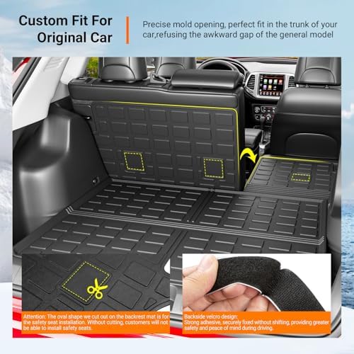 powoq Cargo Mat & Backrest Mats Compatible with 2019-2023 Jeep Cherokee - Image 2