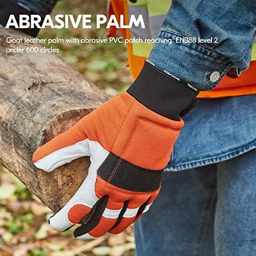 Vgo... Leather Chainsaw Gloves,left-hand Saw Protection(GA9767CS/GA8912) - Image 5