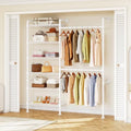 ONBRILL H2 Wall Mounted Clothing Rack, Expandable Industrial Pipe Clothes Rack Garment Racks for Hanging Clothes, Heavy Duty Closet Organizers and Storage in Closet System, White by ONBRILL