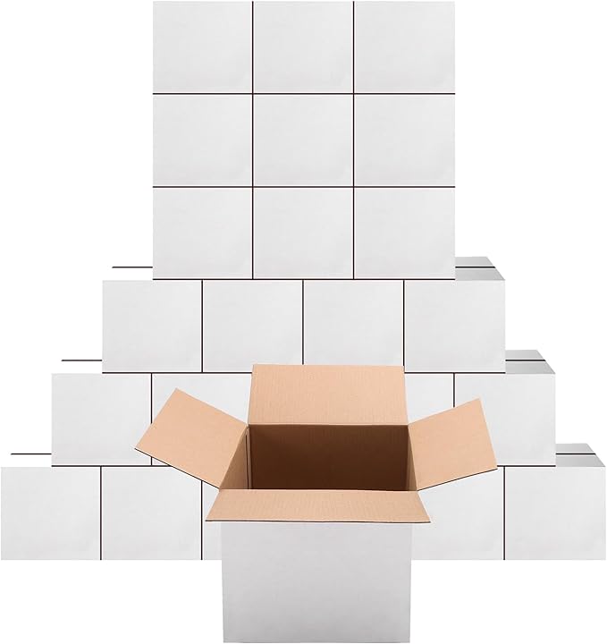 PETAFLOP 7x7x7 Shipping Boxes Set of 25, Small White Cardboard Mailer Box by PETAFLOP