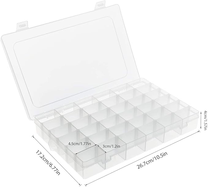 2 Pack 36 Grids Bead Organizer Box, Plastic Craft Organizers and Storage - Image 6