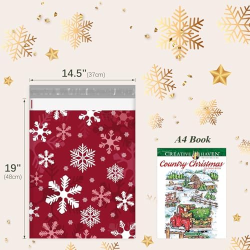 Fuxury Christmas Poly Mailers 14.5x19" 50Pcs,Large Shipping Bag for Clothes - Image 4