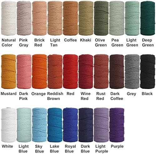 NOANTA Black Macrame Cord 3mm x 328yards, Colored Cotton Rope Macrame Yarn - Image 7