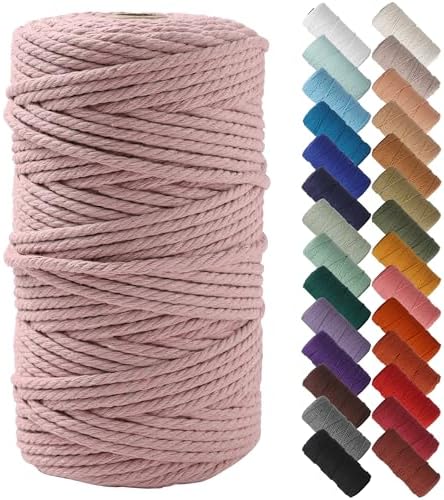 NOANTA Black Macrame Cord 4mm x 109yards, Colored Cotton Rope Macrame Yarn by NOANTA