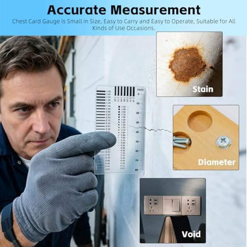 BESTOYARD Clear Crack Width Gauge Ruler Precision Flaw Detection Tool for Spot and Scratch Inspection Transparent Scale Lines Portable Plastic Measuring Instrument for Industrial Analysis - Image 2