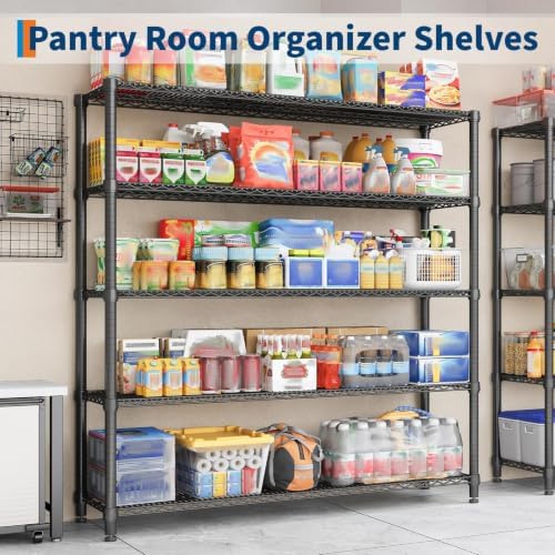 Garvee 3300LBS Metal Shelving with Wheels, Storage Shelves 73" Hx59 W - Image 4