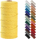 NOANTA Yellow Macrame Cord 3mm x 109yards, Colored Cotton Rope Macrame Yarn by NOANTA