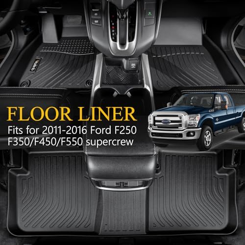 Wailtnb-Mats for Ford F-250/F-350/F-450/F-550 2011-2016 Super Duty Crew Cab Floor Mat All Weather Floor Liner Car Mat for F250 Custom Fit Automotive Full Set Accessories - Image 2