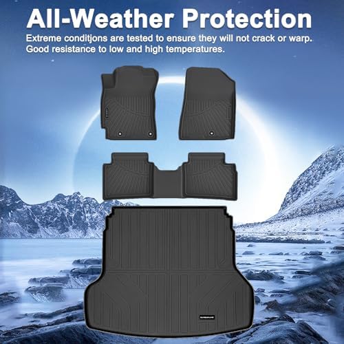 TPE Floor Mats & Cargo Liner for 2019-2024 Kia Forte All Weather Car Floor Liners Fit S/EX/FE/LX/LXS/GT/GT-Line Accessories Black - Image 6