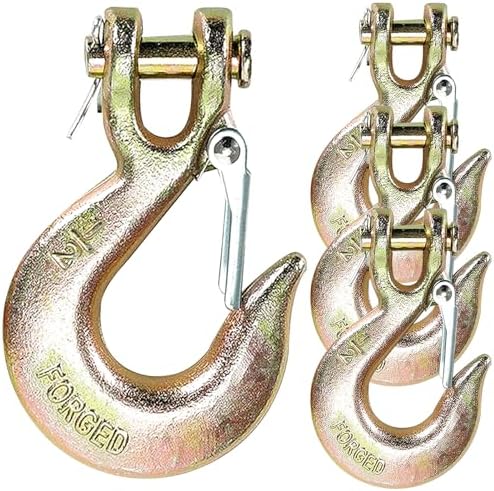 1/2" Chain Hooks, 4‑Pack Heavy Duty Clevis Slip Hook for Trailers by YEAZHEN