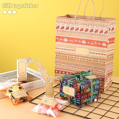 600 PCS Gift Tag Stickers, 1.18" x 2" Christmas Gift Stickers Brown Kraft to and from Gifts Labels Adhesive Gifts Labels Sticker Holiday Present Sticker - Image 4