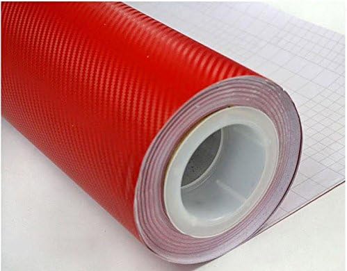 F & B LED LIGHTS Red 3D Carbon Fiber Film Twill Weave Vinyl Sheet Roll Wrap by F+%26+B+LED+LIGHTS