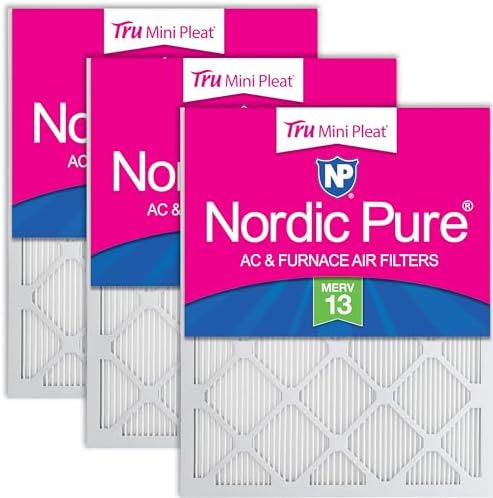 Nordic Pure 18x20x1 Tru Mini Pleat MERV 13 AC Furnace Air Filters 3 Pack by NordicPure