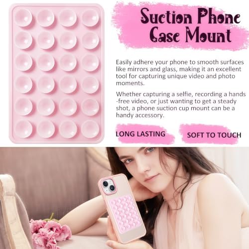 Anteel 2 Pack Silicone Suction Phone Case Mount, Non Slip Sticky Grip for Cellphone, Silicon Adhesive Suction Cup Mount, Strong Grip Holder for Selfies and Videos (White) - Image 2