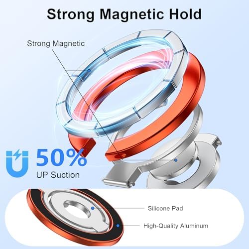 MagSafe Phone Grip Holder Dual-Sided Magnetic Finger Ring Stand for iPhone - Image 5