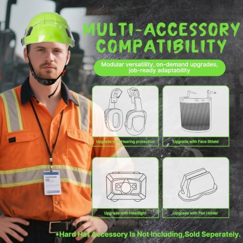 Aolamegs Construction Hard Hat with Visor and Chin Strap for Men,ANSI Z89.1 - Image 6