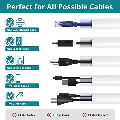 ZhiYo 15ft Corner Cable Hider for 1 Cord, Hide Wires on Wall Corner, Black - Image 3