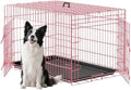 FDW | 48" Foldable Metal Dog Crate | Pink | Cage for XL Dogs by FDW
