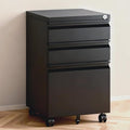 3 Drawer File Cabinet with Lock, Under Desk Rolling Small Filing Cabinet by TEEALUBAN