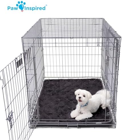 Paw Inspired Washable Padded Crate Mats for Dogs, Dark Brown, 41x28 Inch - Image 6