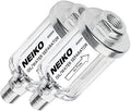 NEIKO 30252A Water and Oil Separator for Air Line 2 Pack | 1/4" NPT Inlet and Outlet, 90 PSI, Air Compressor and Air Tool Accessory | Protect Lifespan of Pneumatic Tools | Water Moisture Filter Dryer by NeikoTools