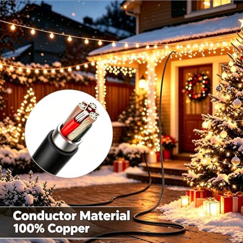 1 Ft Black Outdoor Extension Cord, 10 Gauge Heavy Duty Power Cord - Image 6