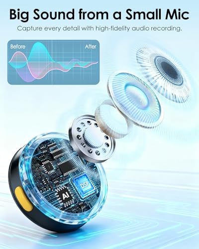 Wireless Lavalier Microphone for iPhone iPad Android Phone, Round Mini Mics - Image 2