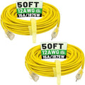 POWGRN 2 Pack 50 FT 12/3 Outdoor Extension Cord Heavy Duty Power Cord by POWGRN