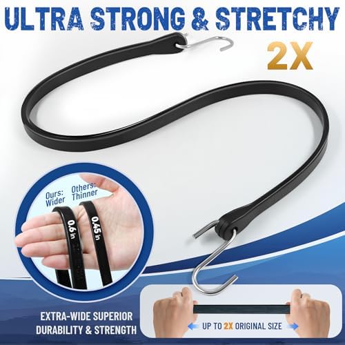 Bungee Cords with Hooks, 10 Pack, 10", 15", 21", 31", EPDM Rubber - Image 3