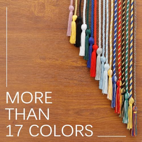 Royal Blue & White Honor Cords - 8pcs Braided Graduation Ropes - 67" Long - Bachelor Gown Accessories - Image 4