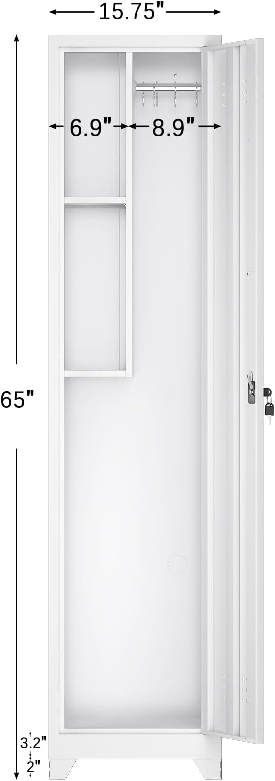 LUCYPAL Broom Closet Storage Cabinet, Slim Utility Closet Cabinet - Image 2