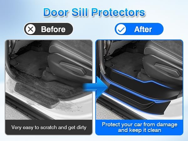Floor Mats for Jeep Grand Cherokee L (6-Seater Without 2nd Row Center Console) 2021-2025 2026, All Weather Cargo Liner & Door Sill Guards for Grand Cherokee L Accessories, Car Accessories - Image 3