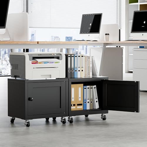 Small Printer Stand with Storage, Mobile Printer Cart for Home Office - Image 2