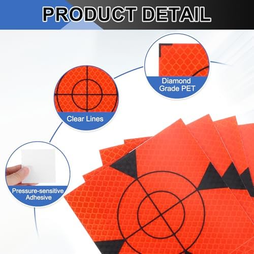 PATIKIL Survey Reflector Target Self-Adhesive Reflective Sheet Surveying Target Mark Tape, Suit for Ship Inspection - Image 3
