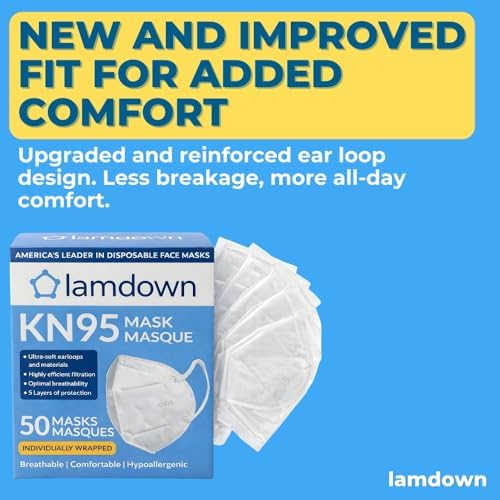 (600-Pack) KN95 Face Masks, Individually Wrapped, Premium Disposable Dust Mask, White - Image 2